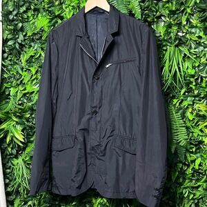 Matinique‎ Lab George Zip Blazer Mens 42 Blue Technical Nylon Hybrid Jacket 3826